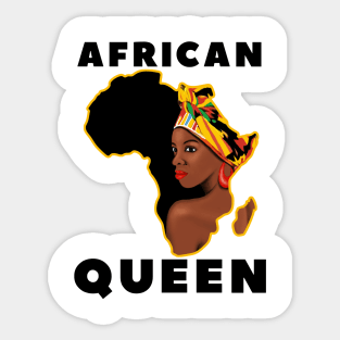 African Queen Melanin Afro Black History Sticker